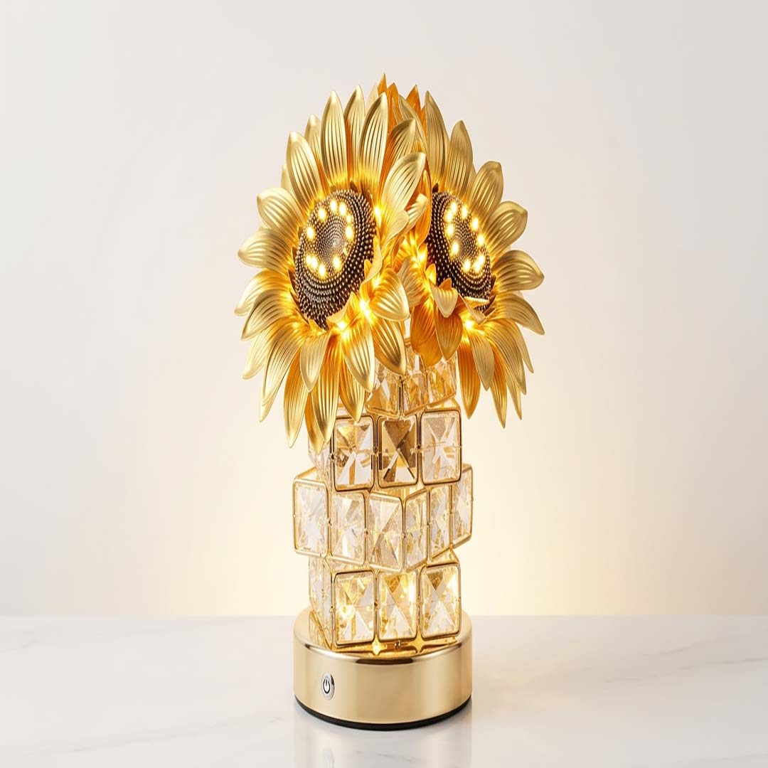 Sunflower Flower Lamp – Cordless Touch Dimmable Night Light