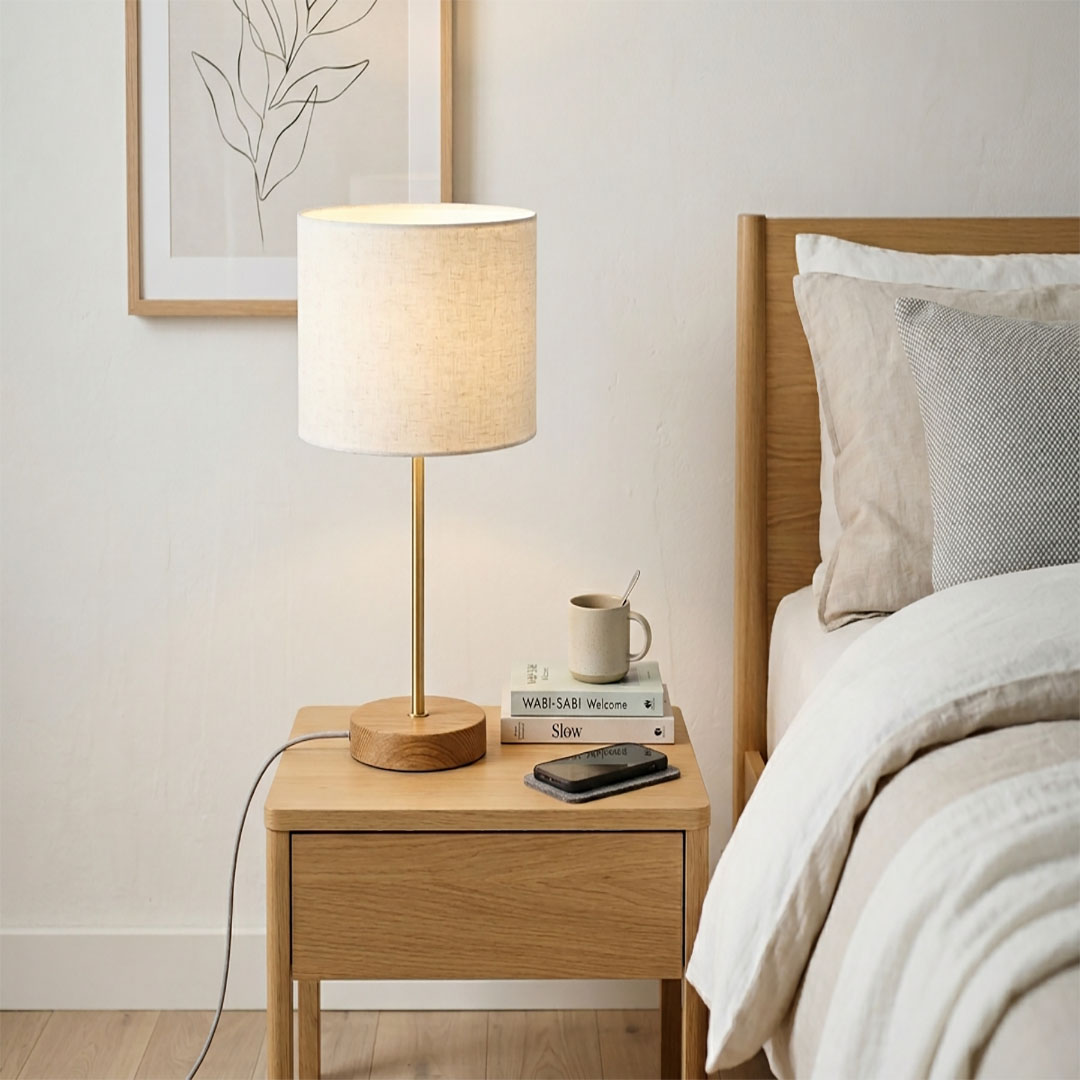 Minimalist Bedside Lamps for Nightstand, Small Table Lamp